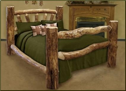 King Size Custom Aspen Log Bed Amazon In Home Kitchen