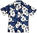 RJC Boys White Hibiscus Fern Shirt in Blue 4