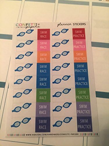 Mini Rainbow Swimming, Practice, Race Planner Stickers, Erin Condren Stickers, Life Planner Stickers, Planner Accessory