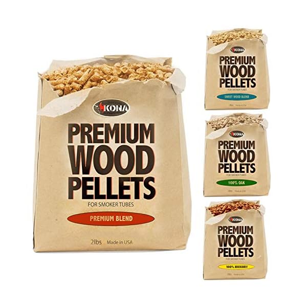 Kona Best Wood Smoking Pellets Grilling Smoker Tube Pellets Variety