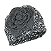 Rosette Flower Chunky Knit Headband, Multicolor Crochet Adjustable Ear Warmer