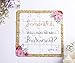 Custom Bridesmaid Proposal Gift, Will You be my Bridesmaid Puzzle with printed Gold Glitter Border and Pink Flowers and Cute Gift Box with Name Tag