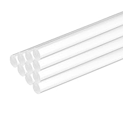 MECCANIXITY 10 Pcs Acrylic Round Rods 5/16" x