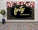 Mocsicka Forty Birthday Party Background Black Backdrop Gold Dots Adorn The Background for Photographic Photography Video Backdrops