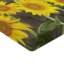 Ambesonne Sunflower Fitted Sheet, Helianthus