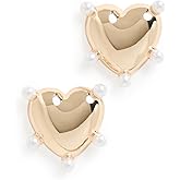 Kenneth Jay Lane Women's Polished Gold Heart Post Earrings, Gold, One Size