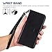 Arae LG G8 ThinQ Case, LG G8 Case, PU Leather Wallet case [Stand Feature] with Wrist Strap and ID&Credit Cards Pocket - Black