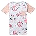 Uideazone Women Loose Blouse Top Cute Floral Short Sleeve Shirt,B-white,X-Large