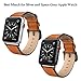 SWEES Leather Band Compatible with Apple Watch Bands 46mm 45mm 44mm 42mm (Series 1/2/3) Men Women, Vintage Genuine Leather Replacement Wristband for iWatch Series 10 9 8 7 6 5 4 3 2 1 SE Brown