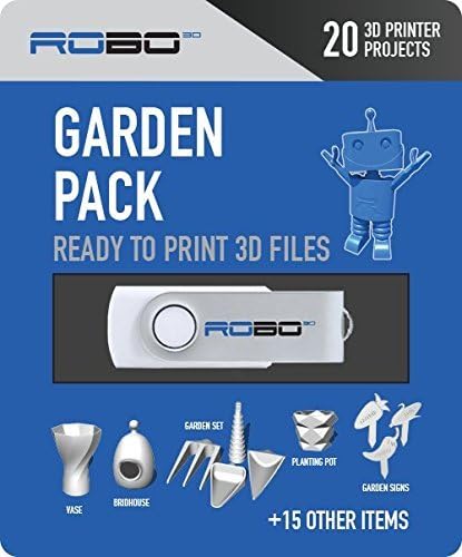 ROBO 3D Printer Certified Print Pack, 20 Garden Themed 3D Print Design Files