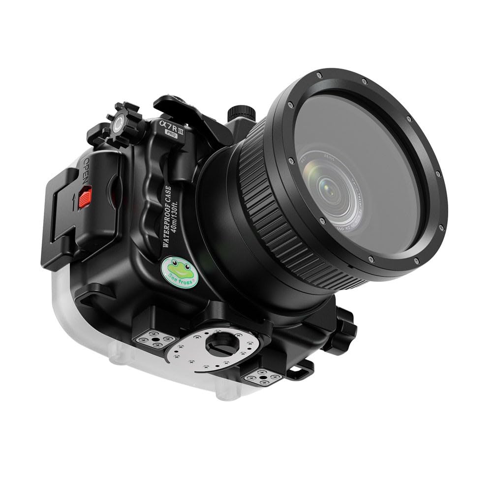 Seafrogs Professional Underwater Housing for Sony A7R III A7M III [40m/130ft] Camera Housing Diving Case V3 for Sony A7iii A7riii A7r3 A7m3 (Standard Port) Zoom Ring for FE 16-35 F4 Included