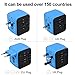 [Upgraded] Universal Travel Adapter International Power Adapters European Adapter, 3 USB & Type C Charger, All in One Adapter Wall Charger for US UK AUS EU Asia Phone/Laptop 150+Countries, Blue