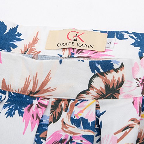 GRACE KARIN Floral Print Vintage Swing Skirt Knee Length Size S CL6294-27 - Thumbnail 4