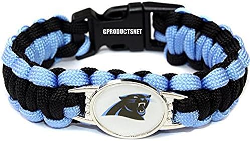 NFL Carolina Panthers Paracord Bracelet for Women & Men - Paracord Survival Strap Bracelet