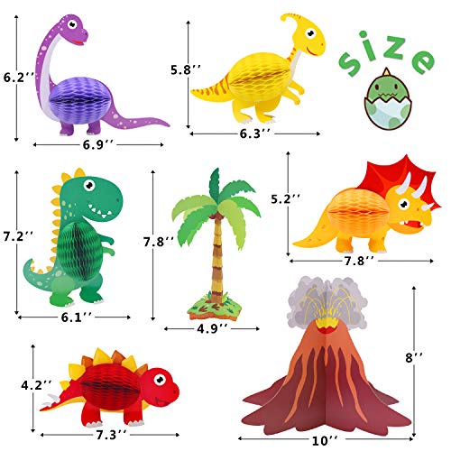 2 Dinosaur+Volcano+Centerpieces+Honeycomb+Decorations
