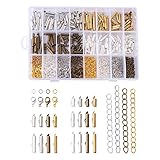Pandahall 640Pcs 4 Color Brass Slide On End Clasp