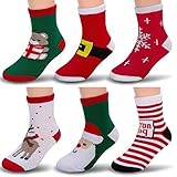 6 Pack Baby Boy Girl Toddler Socks Christmas Holiday Cotton Funny Crew Socks for Gift