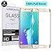 [Full Cover] Samsung Galaxy S6 edge screen protector , AUSCREZICON (2-PACK) 0.26mm 9H Tempered Glass ,High Definition 3D Curved, Full 100% Coverage for Samsung Galaxy S6 edge Gold