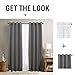 jinchan Linen Textured Curtains 84 Inch Length 2 Panels for Living Room Grommet Top Dark Grey Room Darkening Drapes for Bedroom Thermal Insulated Window Curtain Set Dark Grey