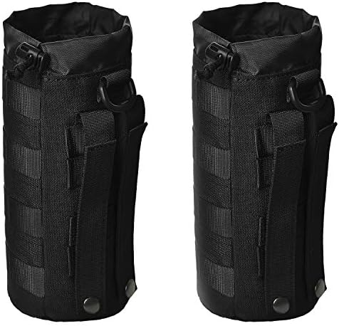 GZSAIPASI 2 Pack Water Bottles Pouch Bag Tactical Molle Water Bottle Pouch Military Drawstring Water Bottle Holder Water Bottle Carrier