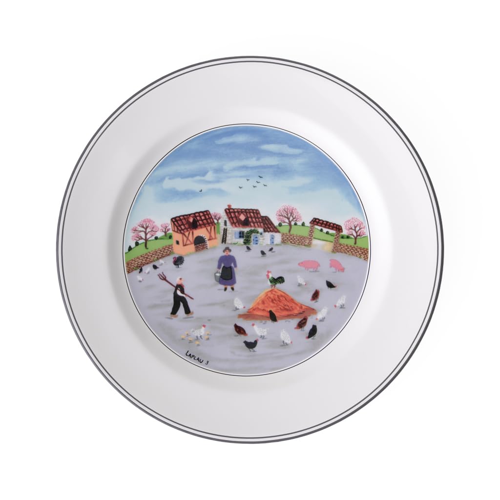 Villeroy & Boch Design Naif 27 cm Flat Plate, Poultry Farm