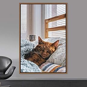 signwin Framed Canvas Wall Art Cat Animals Cat...