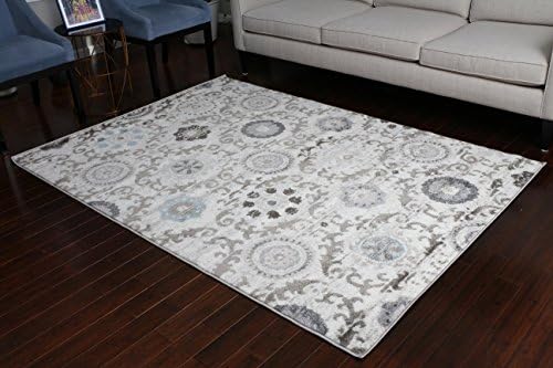 London Collection Oriental Carpet Area Rug Silver Grey Blue 5004CR 8x11 8x10 7'10x10'2