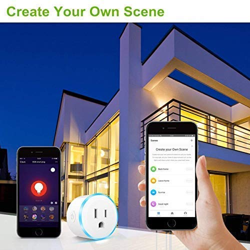 WiFi Smart Plugs that Work with Alexa& Google Home, Smart Outlete with RGB Light, No Hub Required, APP Remote Control from Everywhere, Energy Monitoring and Timer Function【Upgrade】 - Thumbnail 3