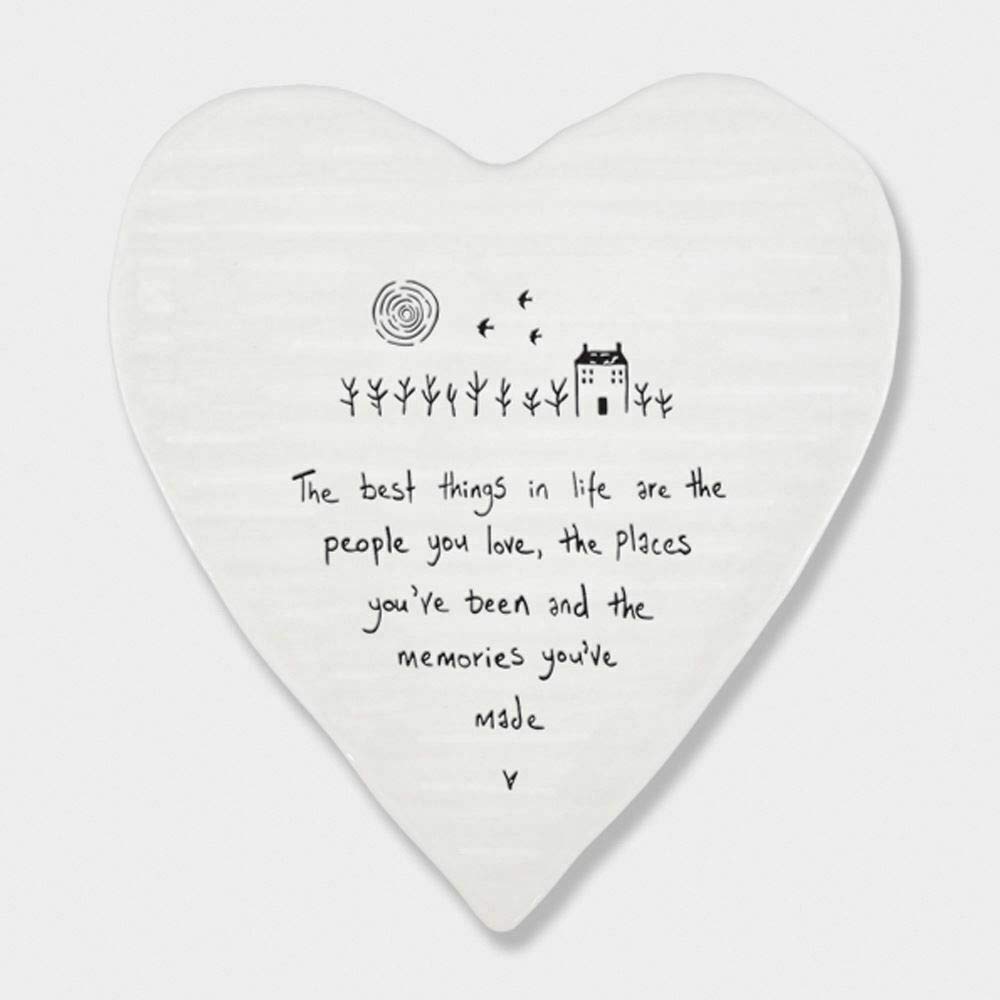 East of India Heart Coaster - Best Things Are People You Love
