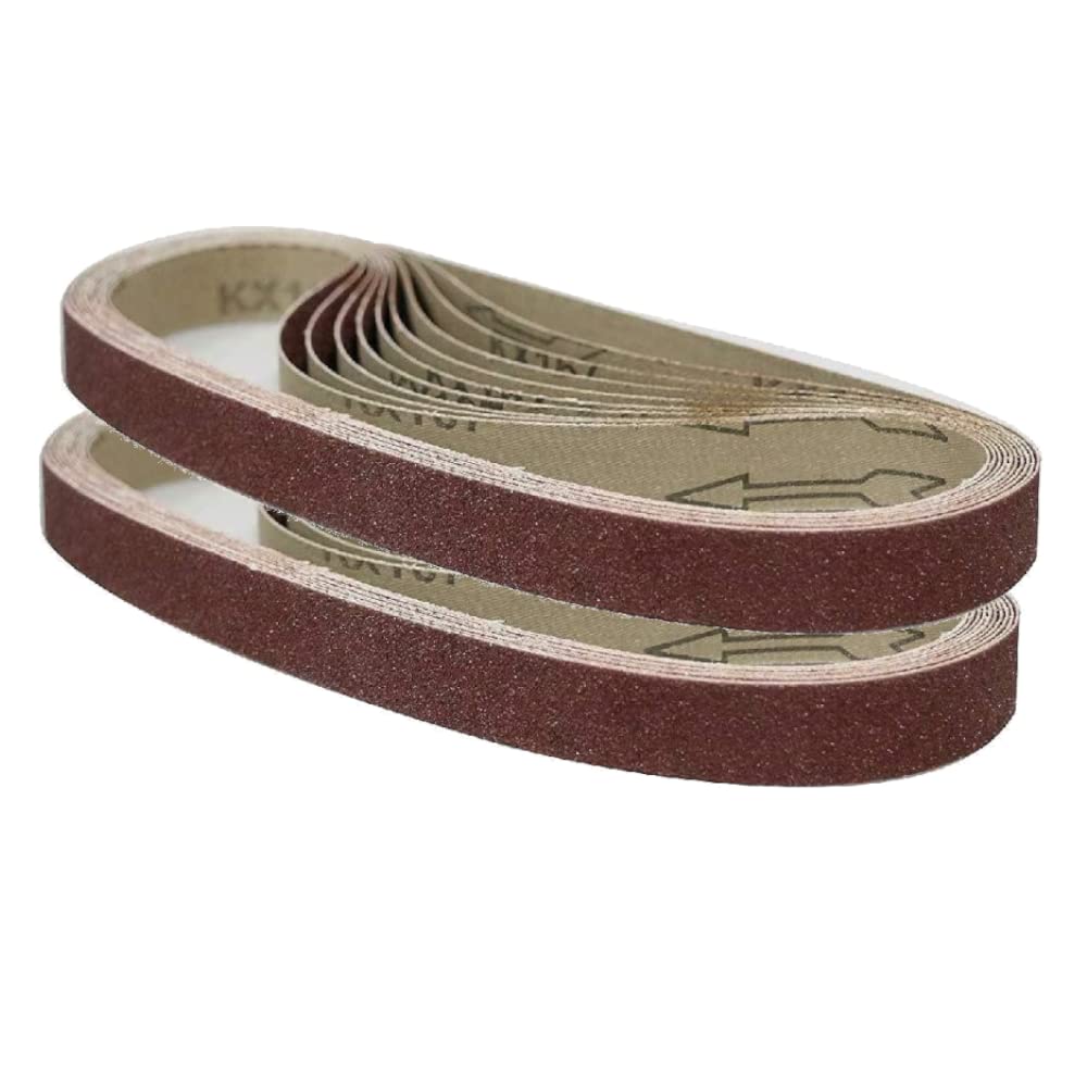 25mm x 762mm Aluminum Oxide Sanding Belts, 40/60/80/120/240/320 Assorted Grits Sanding Belt for Belt Sander (12 Pack)