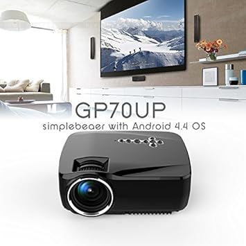 Amazon Com 高清1080p无线版微型家用led投影机 内置安卓系统 1g运行内存 8g内存 支持sd卡扩展 138英寸大屏投射 无线蓝牙智能 投影仪 黑色 Electronics