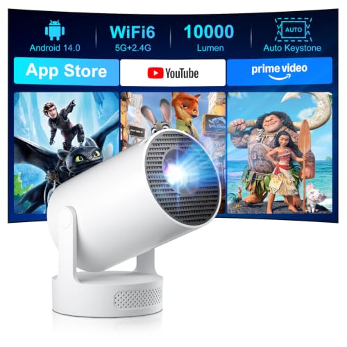 2026 Salange Mini Beamer 4K 1080P Unterstützt,Smart Projektor Android 14.0