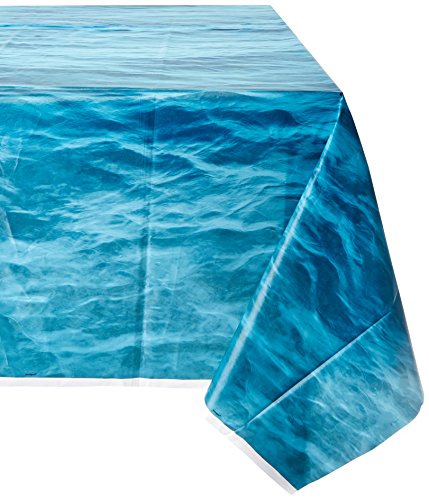 Ocean Waves Plastic Tablecloth, 108" x 54"