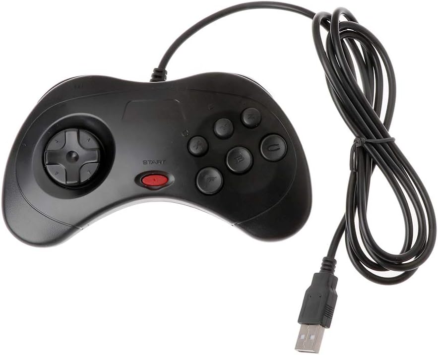 cllwer Game Handle Controller, USB Classic Gamepad Controller Wired Game Controller Joypad for Sega Saturn PC