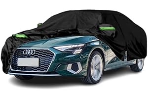 Qnmittry Waterproof Car Covers Compatible with 2013-2024 Audi A3/S3, All Weather Custom-fit Car Cover with Zipper Door for Rain Snowproof UV Windproof Protection All Weather Car Cover