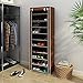 Function Home 10-Tier Shoe Rack with Dustproof Cover 30 Pair Shoe Organizer Shoe Rack Tower Zippered Storage Shoe Cabinet Ideal for Hallway Corridor in Brown