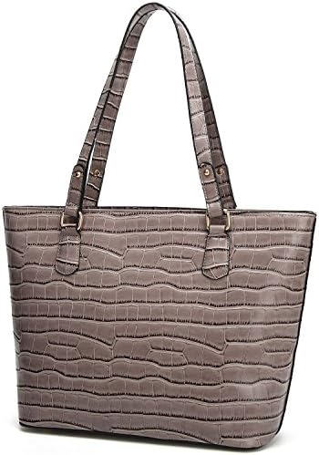 BNWVC Women Top Handle Satchel Handbags Tote Purse Shoulder Bag (GRAY2)