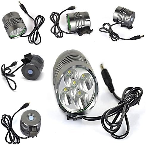 1 Pcs Unrivaled Popular Style 3 Switch Mode 8000Lm 5x LED Bike Lights Rechargeable Headlight Front Headlamp Color Gray
