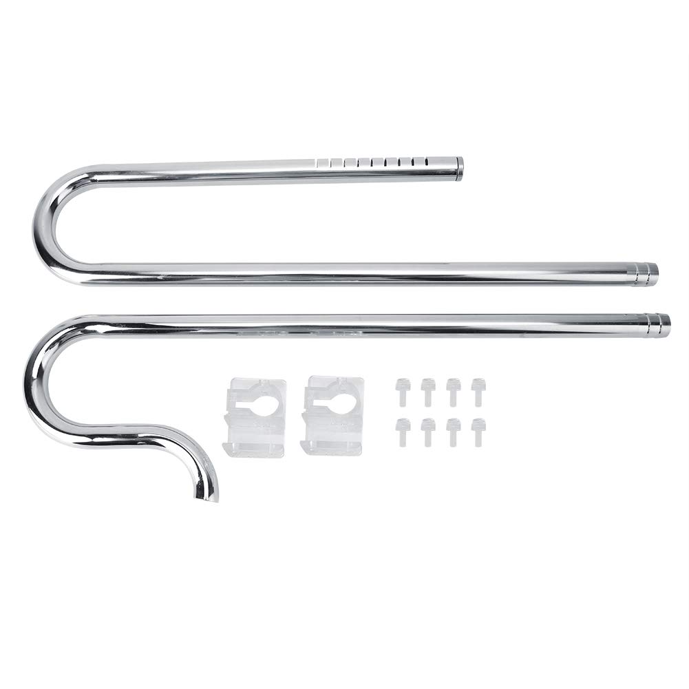 Tnfeeon Stainless Steel Aquarium Oil-film Skimmer Filter Pipe, Fish Tank Plant Inflow Outflow Surface Oil-film Skimmer Detachable(A 16/22mm)