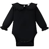 Magic Park 0-24M Infant Girl Peter Pan Collar Romper Baby Long Sleeve Bodysuit Girls Ruffle Jumpsuit Casual Winter Tops
