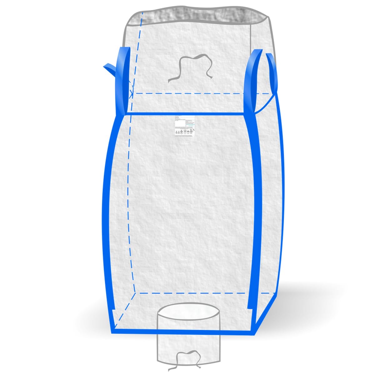 Safetytex Big Bag Schürze Auslaufstutzen 1000 kg 90x90x115 cm (1 Stück) 9