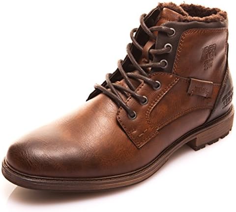 Boots for Men Motorcycle Combat Boots Brown Fashion Lace up Ankle Winter Shoes Casual Dress