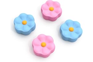 JINGDU Thumb Grip Caps for Nintendo Switch JoyController, Cute Silicone Joystick Cap Covers Accessories Compatible with Nintendo Switch/OLED/Lite Controller, 4PCS Flower