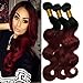 Black Rose Hair Two Tone Ombre Hair Extensions Weaves 7A Peruvian Virgin Hair Body Wave Human Hair Bundles 1B/99J Black+Burgundy 100g/pcs