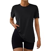 AUTOMET Women's Workout Tops Short Sleeve Gym Shirts Yoga Moisture Wicking Quick Dry Athletic Tshirts for Running Hiking