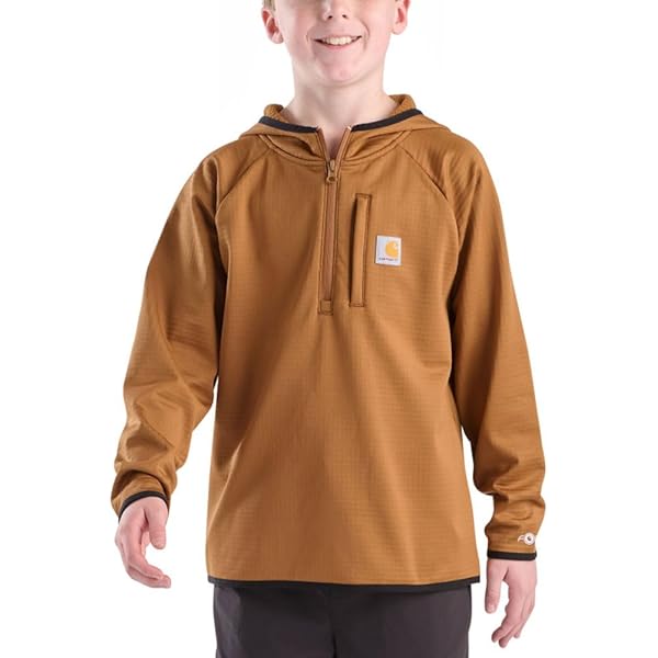 Amazon.com: Carhartt Kid's CA6778 Force® Long-Sleeve Quarter Zip