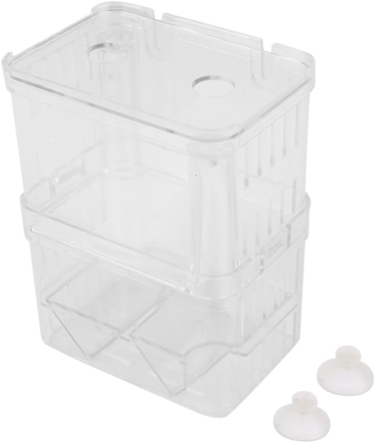 FlikFinz Aquarium Fish Breeding Incubator Floating Hatchery Fry Trap Multi-Function Breeder Box (with 2 Feeding Holes)