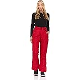 Arctic Quest Women's Snow Ski Pants Water Resistant Softshell Insulated Flare for Snowboarding Hiking Winter Outdoor Pants, Bold Red, Large