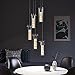 Artika OME64B-HD2 Essence Spiral 5-Pendants Indoor Light Fixture with Integrated Led with Premium Glass and Dimmable, Chrome Finish