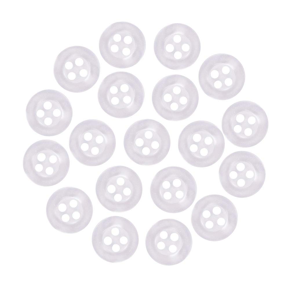 NBEADS 1000 Pcs Sewing Buttons, 11mm White Buttons Plastic Shirt Buttons 4-Hole Buttons for Sewing Crafts, Flat Round, 11x2mm, Hole: 1.5mm